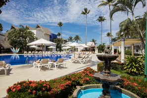 3 outdoor pools, pool umbrellas, pool loungers - Crown Paradise Club Puerto Vallarta All Inclusive (Puerto Vallarta)