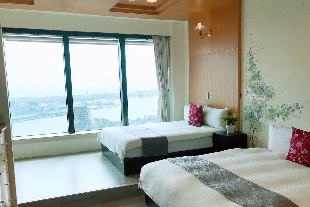 Phòng 4 Grand, 2 giường đôi | Bộ trải giường bằng vải Frette của Ý, bộ đồ giường cao cấp 