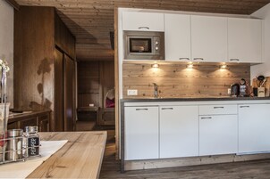 Apartment (Schweikert) | Private kitchenette | Full-size fridge, microwave, oven, stovetop
