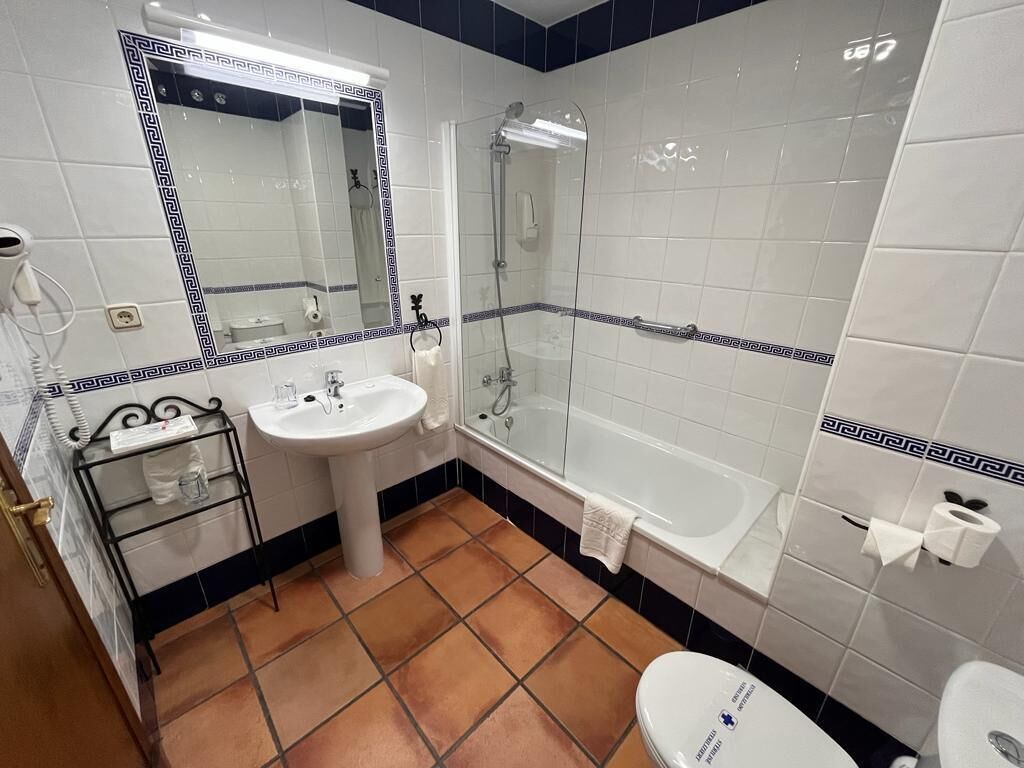 bathtub, free toiletries, hair dryer, bidet