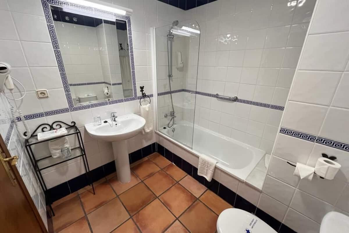 bathtub, free toiletries, hair dryer, bidet