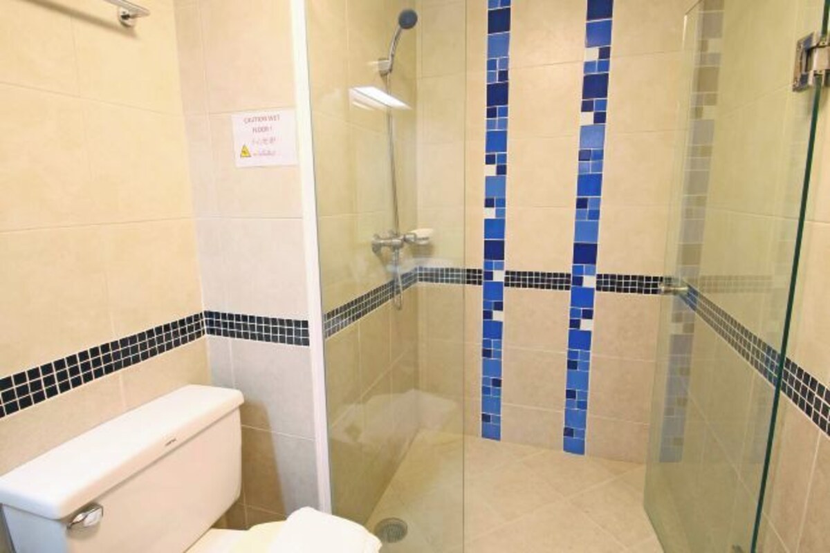 Bathroom | Shower, free toiletries, hair dryer, towels