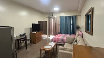 Basic Apartment, 1 King Bed, Balcony, City View | Living area