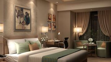 Premium bedding, minibar, in-room safe, desk