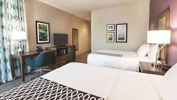 Premium bedding, pillow-top beds, desk, iron/ironing board