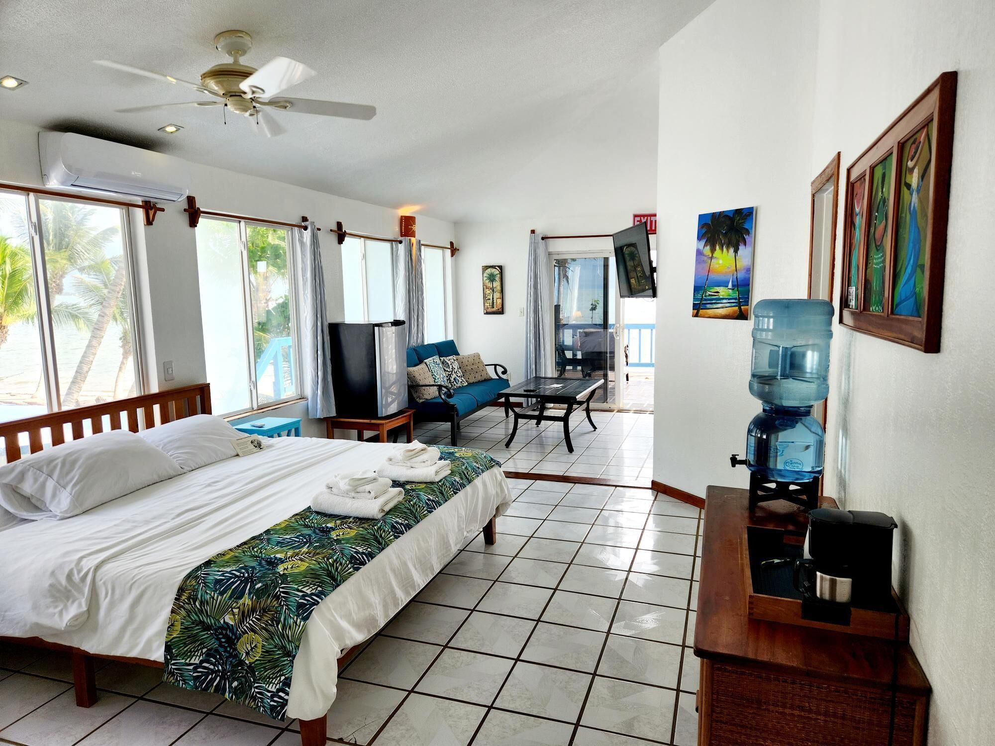 standard room, multiple beds, balcony, beach view | 2 bedrooms, in-room safe, iron/ironing board, free wifi