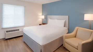 Desk, blackout curtains, iron/ironing board, free WiFi