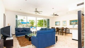 Exclusive Condo, 3 Bedrooms, Private Pool | Living area - BOSQUE DE LOS ALUXES BLUE STYLE BY PLAYA PARADISE (Playa del Carmen)