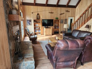 Smart TV, chimenea, videojuegos y reproductor de DVD 