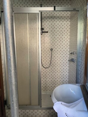 Bathtub, hair dryer, bidet, towels