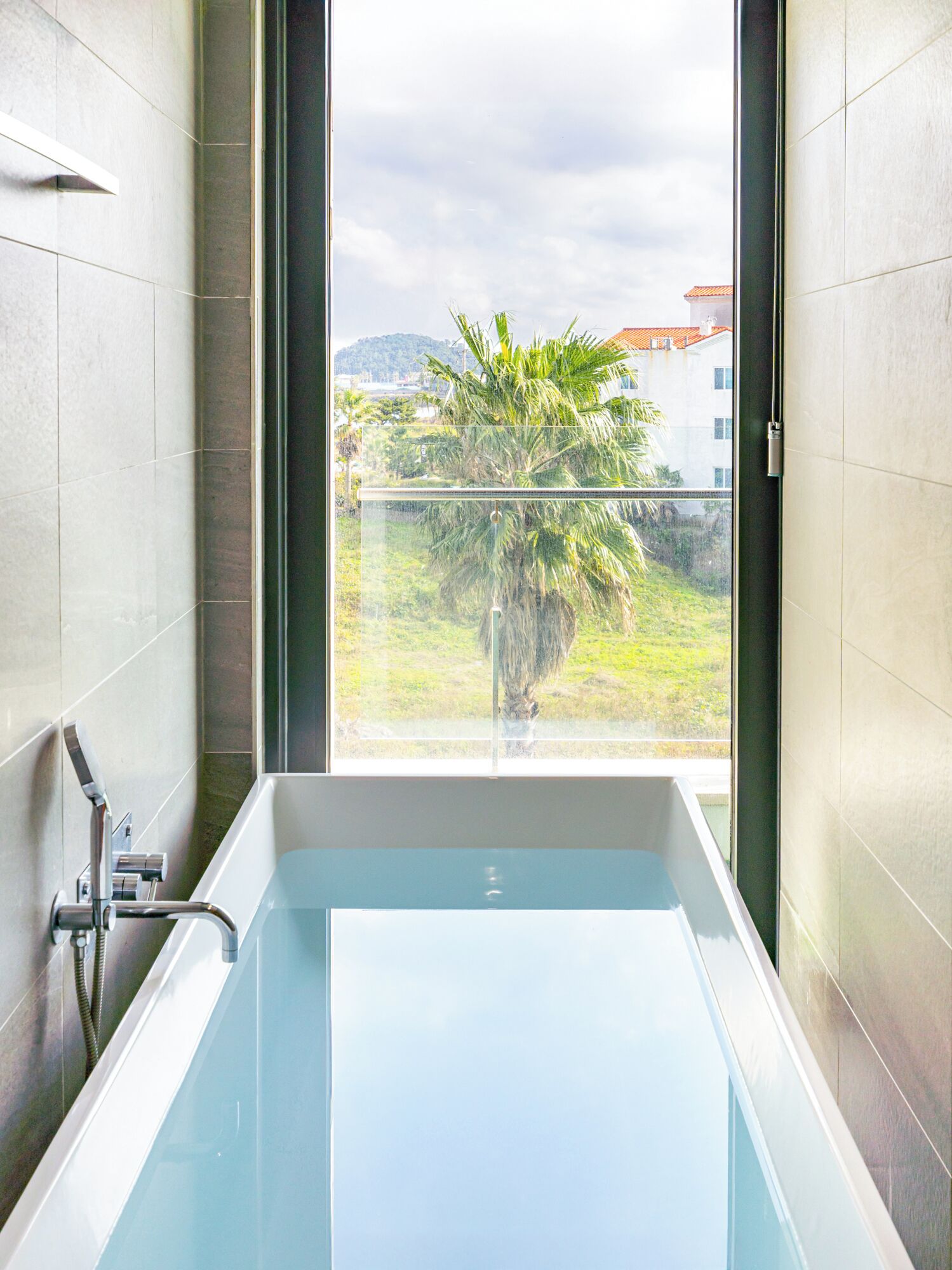 hair dryer, bidet, towels