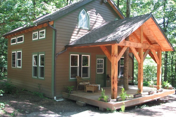 Cathedral Cabin sits in the middle of 659 acres of hardwood forest. Tranquil