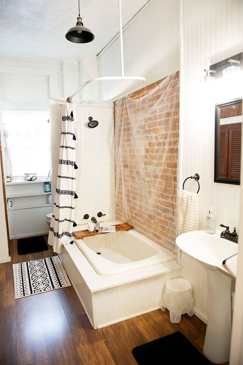 Combined shower/bathtub, hair dryer, towels, soap