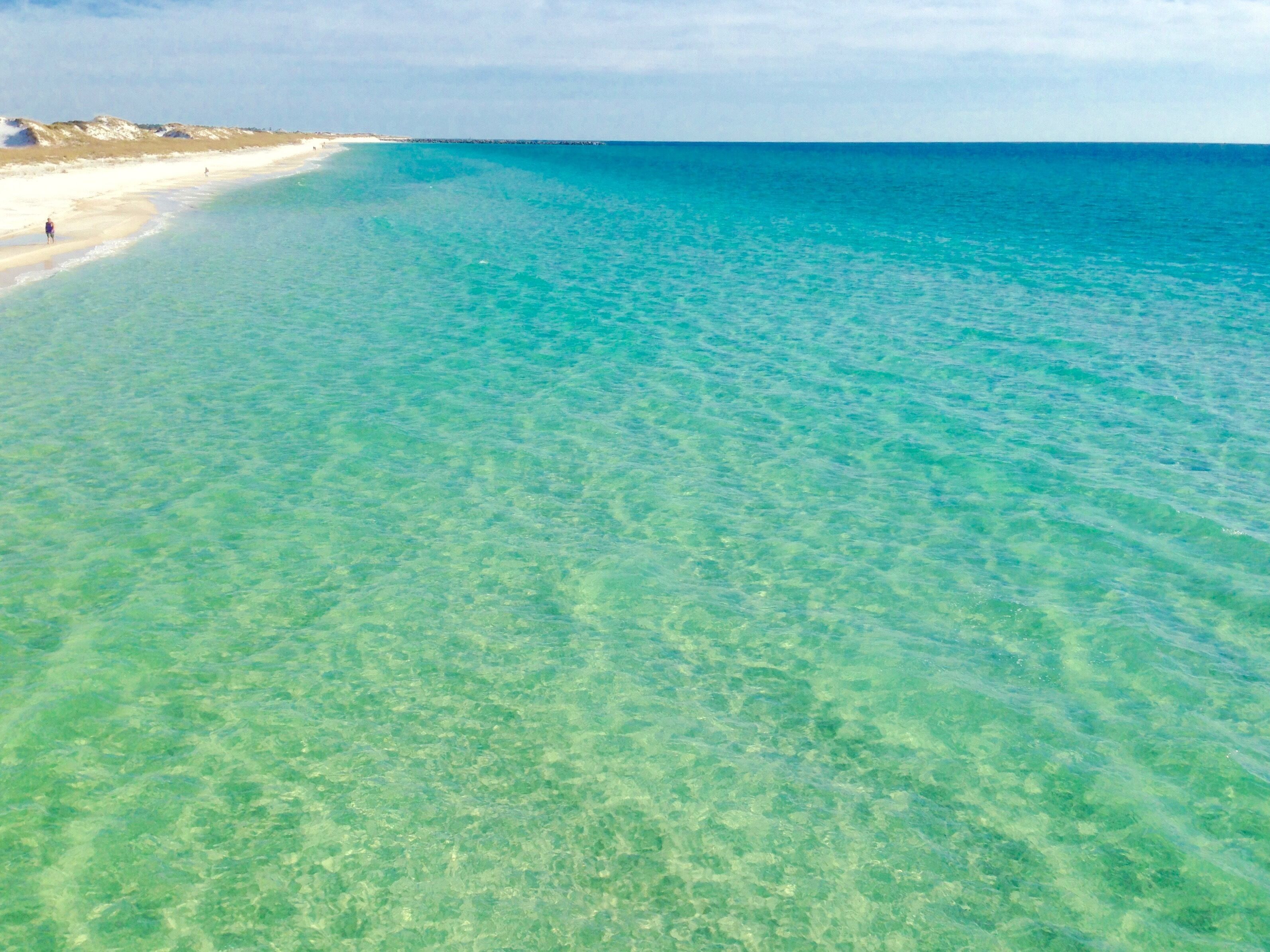 On the beach, sun-loungers, beach towels
