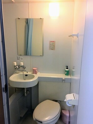 Combined shower/bathtub, hair dryer, towels