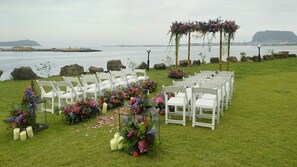 Outdoor wedding area