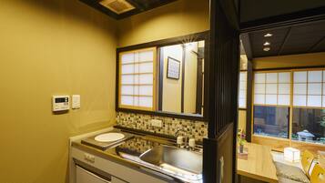 Japanese Town style house | Private kitchenette | Fridge, microwave, stovetop, coffee/tea maker