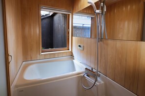Japanese Town style house | Bathroom | Separate tub and shower, deep soaking tub, free toiletries, hair dryer