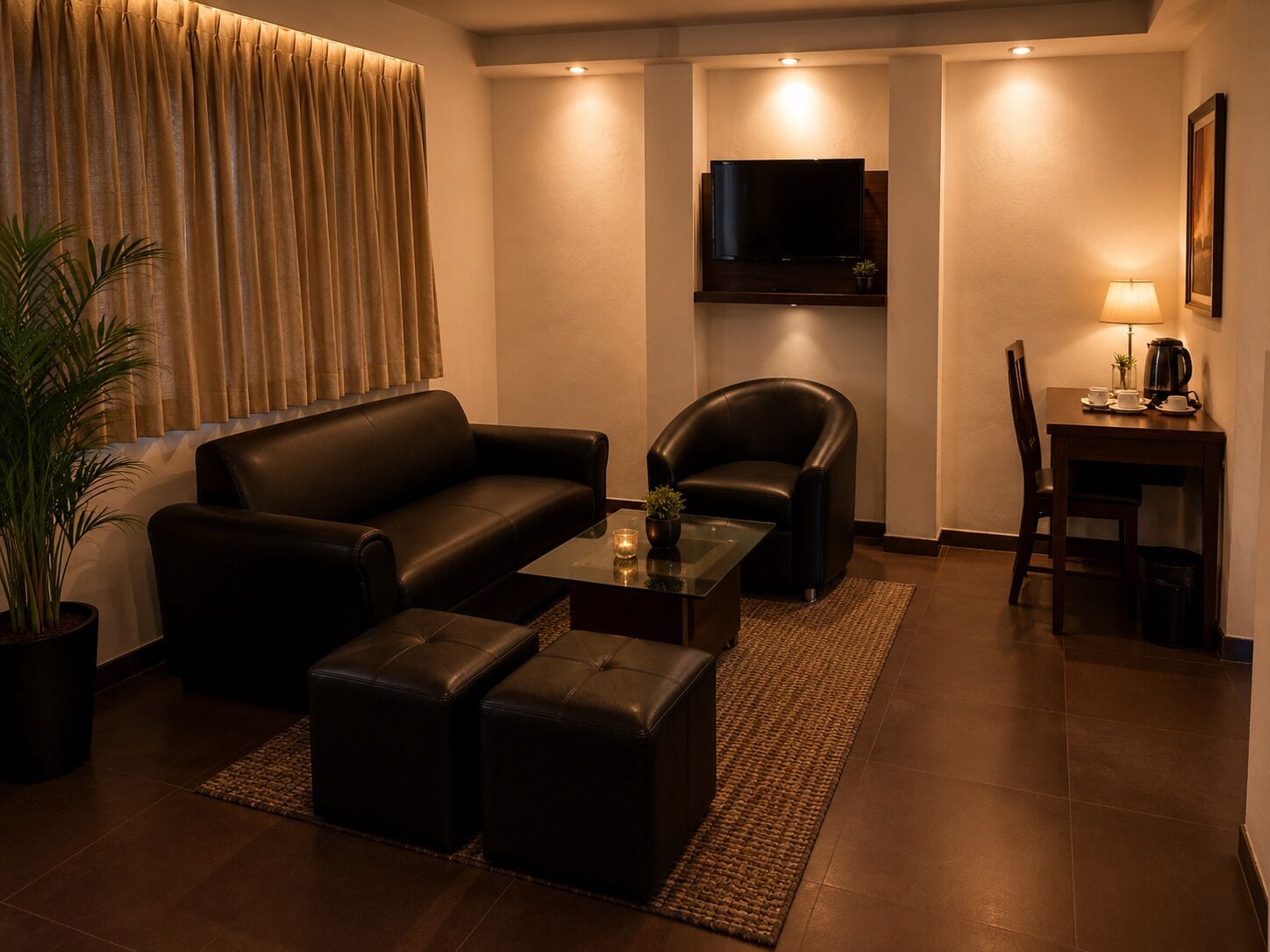  Executive Room With Balcony | Área de sala de estar | Televisión 