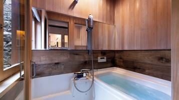 Japanese Town style house | Bathroom | Separate tub and shower, free toiletries, hair dryer, slippers
