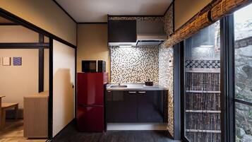 Japanese Town style house | Private kitchenette | Fridge, microwave, coffee/tea maker, electric kettle