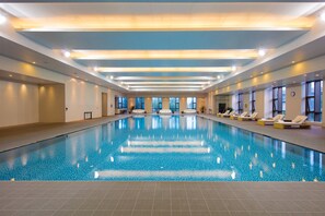Indoor pool, sun loungers, lifeguards on site