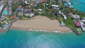 On the beach, white sand