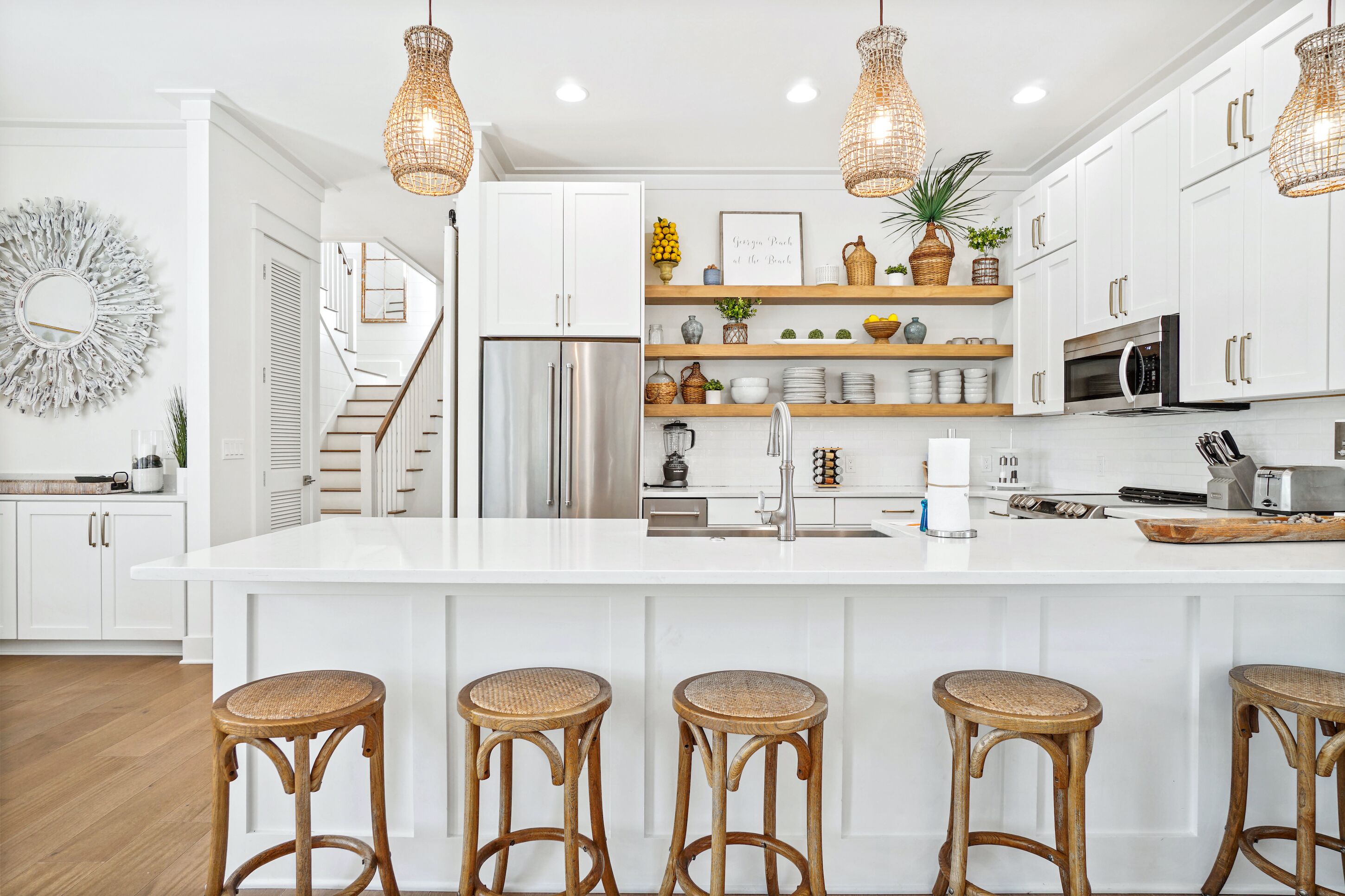 House, 4 Bedrooms, Resort View (Georgia Peach at the Beach) | Private kitchen | Fridge, microwave, oven, stovetop