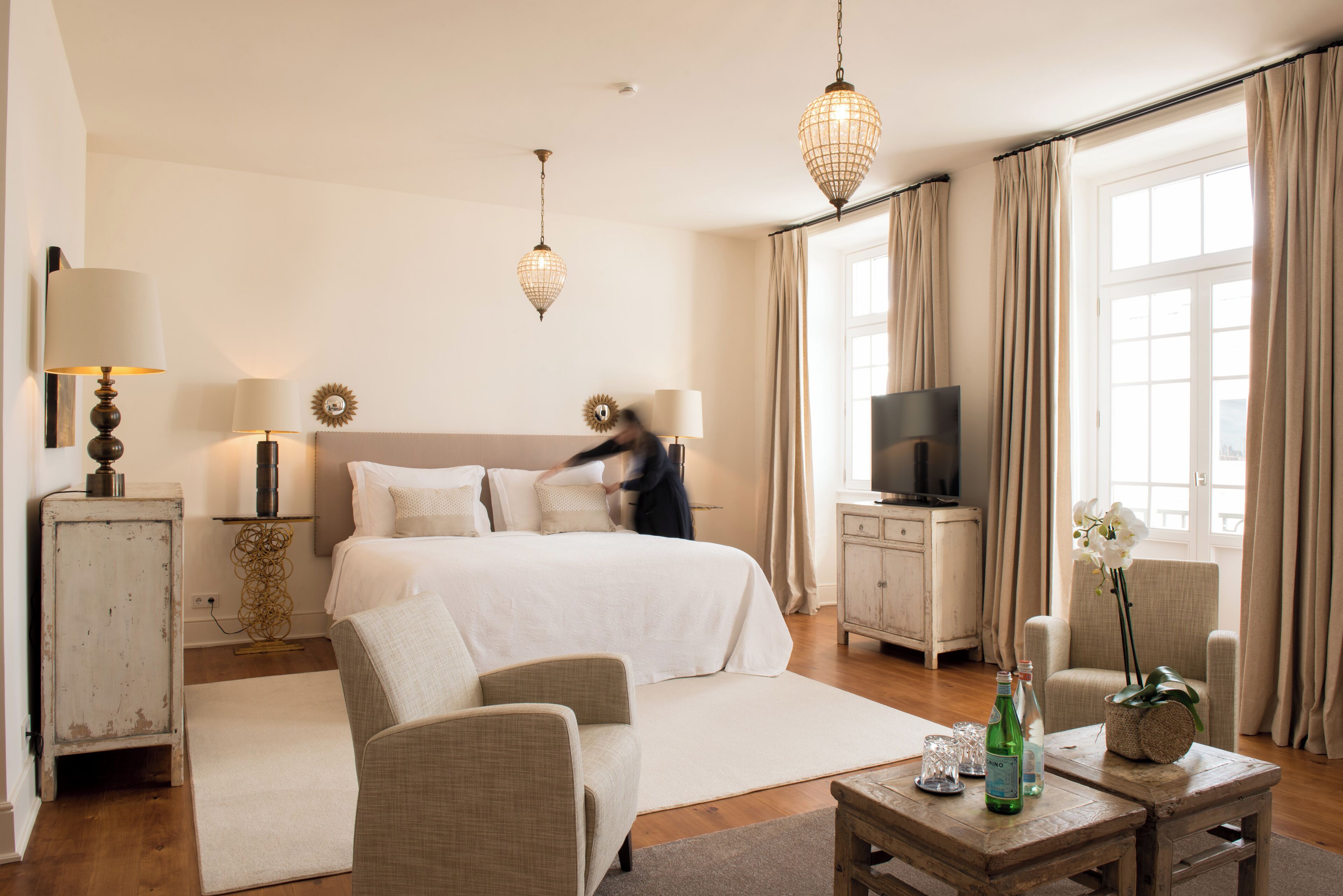 Familiar | Sábanas de algodón egipcio, ropa de cama de alta calidad, minibar