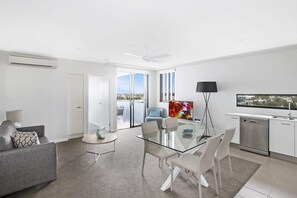 48-inch flat-screen TV with digital channels, TV, DVD player - Direct Collective - Seabreeze Mooloolaba (Mooloolaba)