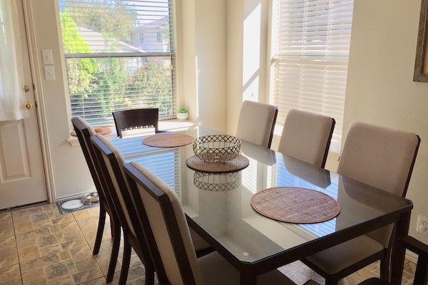 Dining area with view.