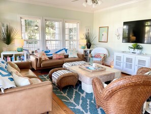 Smart TV, ping pong, books