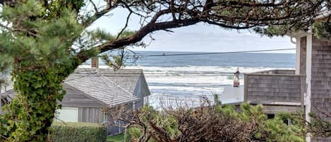 A coastal house with a view of the ocean.