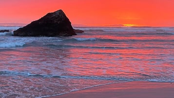 Playa en los alrededores y camastros