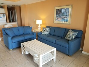 Una televisión de pantalla plana, un reproductor de DVD