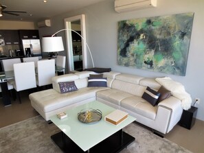 Smart TV, DVD player, music library, video library