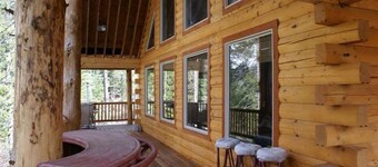 Log Cabin Golf Course Front-Terrace Lakes, gorgeous wrap around deck with views