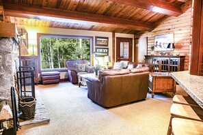 スマートテレビ、暖炉、DVD プレーヤー、ビデオライブラリ