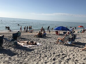 Enjoy beach activities like swimming, sunbathing, and walking along the shore.