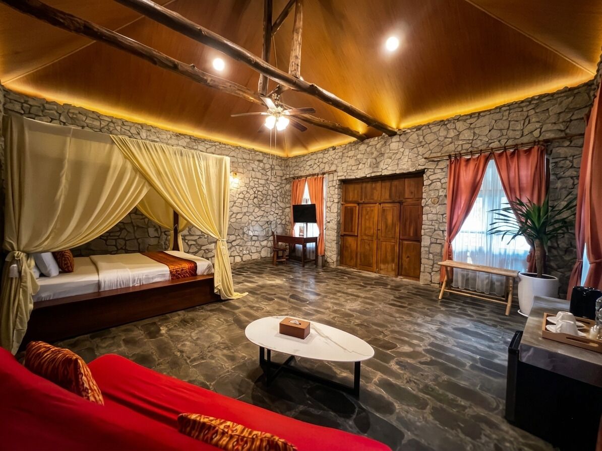 Chambre Royale, 1 très grand lit, vue jardin, côté montagne