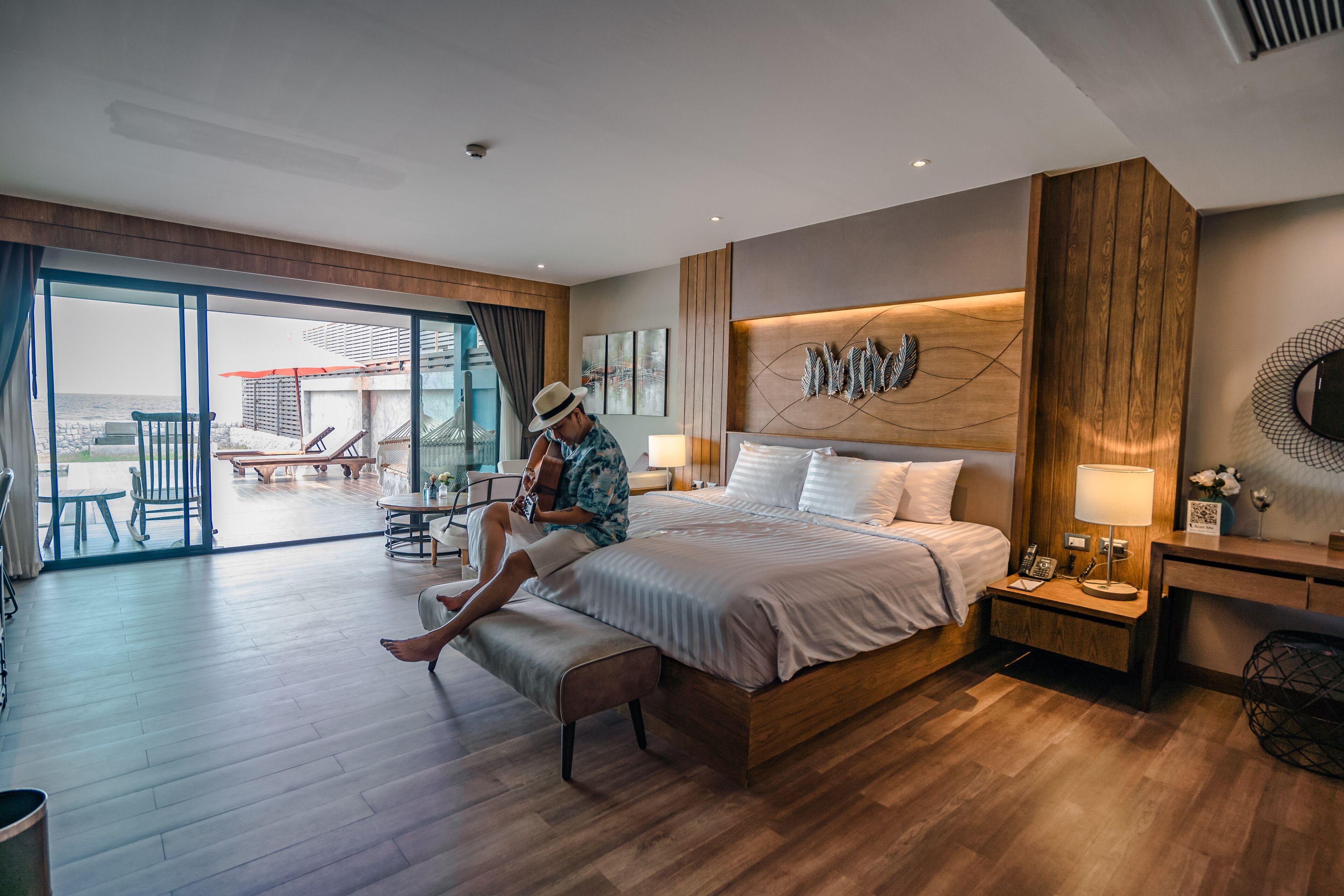 seafront grand villa | free minibar items, in-room safe, individually decorated, desk