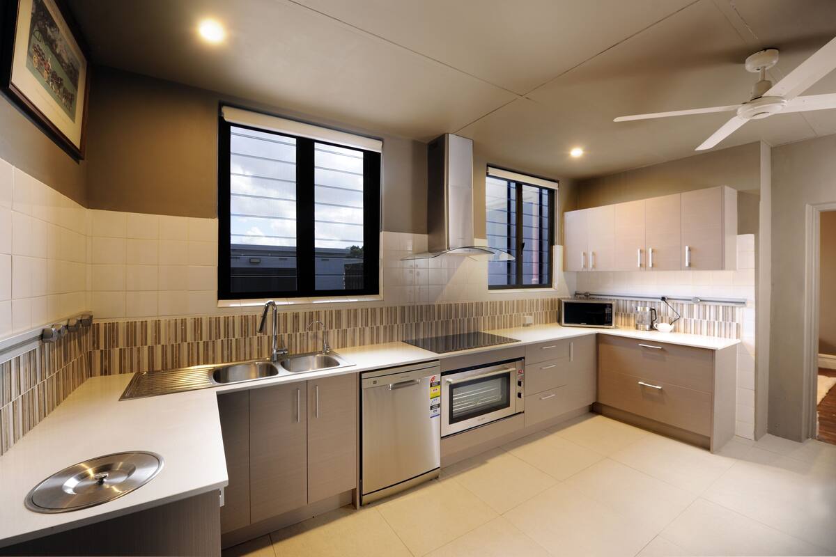 three bedroom apartment | private kitchen | fridge, coffee/tea maker, electric kettle