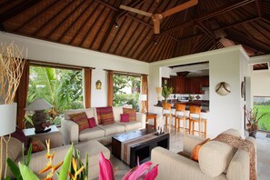 Villa, 3 Bedrooms, Private Pool (Solera) | Private kitchen | Full-sized fridge, microwave, oven, stovetop - Satori Villas Bali (Ubud)