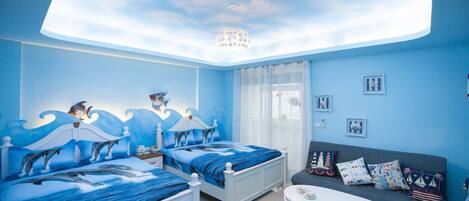 Luxury Quadruple Room, 2 Double Beds, City View | Desk, blackout drapes, soundproofing, free WiFi