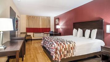 Desk, cribs (free), WiFi (free), bed sheets