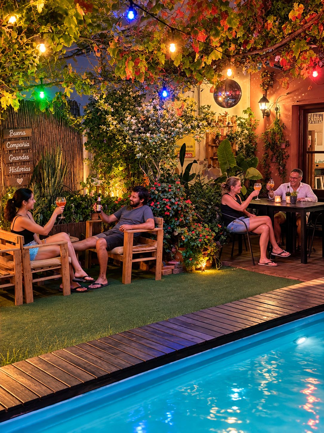 Una piscina al aire libre