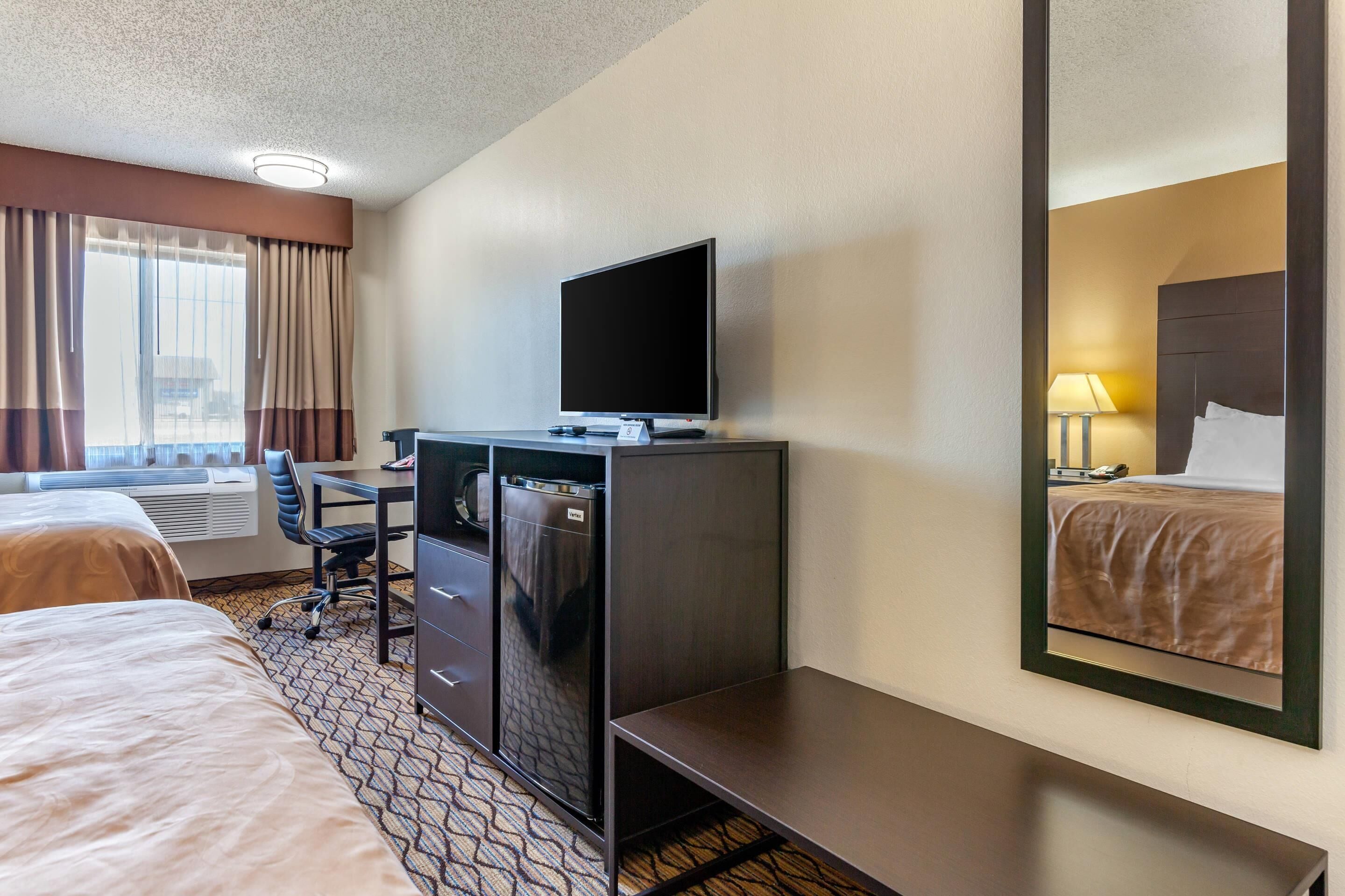 standard room, 2 queen beds, non smoking | premium bedding, desk, laptop workspace, blackout curtains