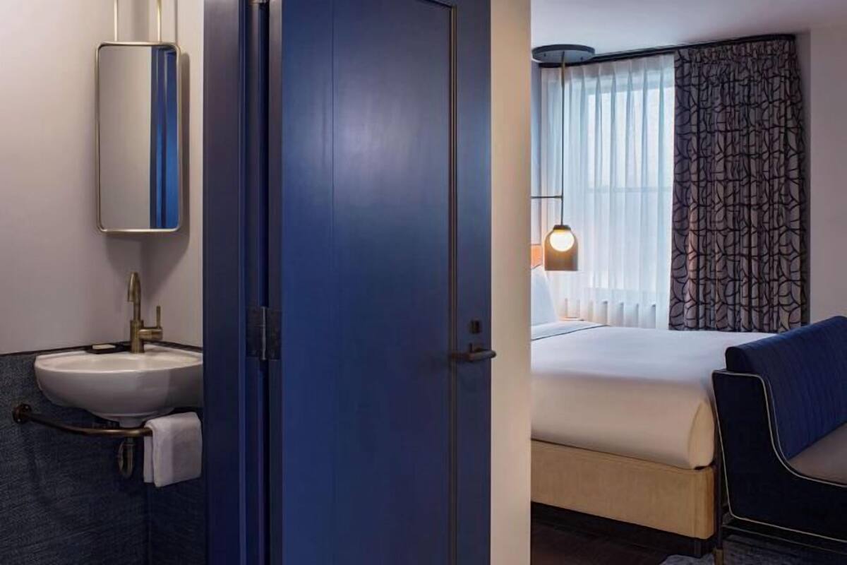 Hypo-allergenic bedding, pillowtop beds, in-room safe, blackout drapes