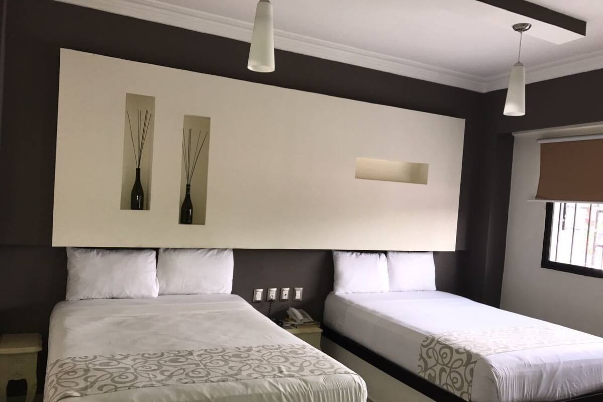 Blackout curtains, free WiFi, bed sheets
