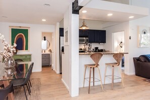 Condo, 3 Bedrooms, Mountain View (Crestview #44 Bldg. B) | Private kitchen | Fridge, microwave, oven, stovetop - Crestview B44 (Mammoth Lakes)